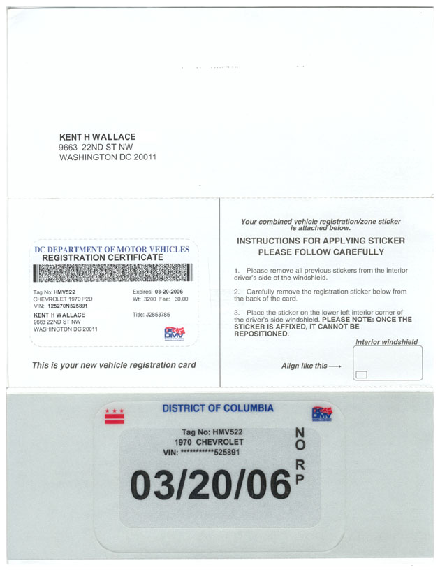2005 (exp. 2006) registration renewal sheet