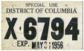 1956 Special Use plate no. X-6794