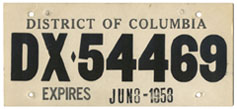1958 Dealer-Issued Temporary plate no. DX-54469