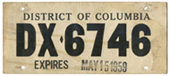 1959 Temporary plate no. DX-6746