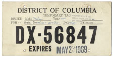 1969 Temporary plate no. DX-56847