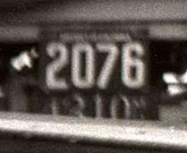 Close image of license plates from scene above.