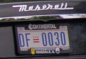 D.C. plate number DF-0030