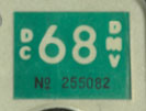 1967 (exp. 3-31-68) sticker, white on green