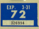 1971 (exp. 3-31-72) sticker, white on blue