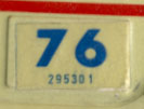 1975 (exp. 3-31-76) sticker, blue on white