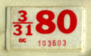 1978 (exp. 3-31-79) sticker, black on white