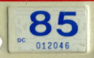 1984 (expires 1985) sticker, blue on white