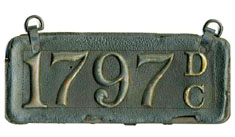 1906 homemade leather plate no. 1797