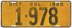 1926 Passenger plate no. 1-978