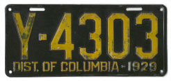 1929 plate no. Y-4303