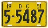 1950 Passenger plate no. 5-5487