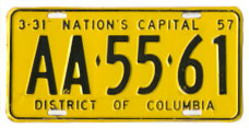 1956 Passenger plate no. AA-55-61
