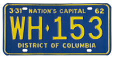 1961 plate no. WH-153