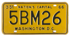 1965 (exp. 3-31-66) passenger plate no. 5BM26