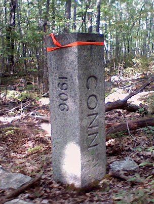 The Connecticut portion of that state's corner marker.